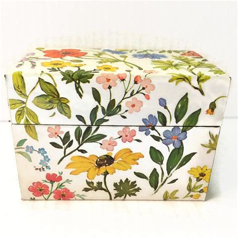 Vintage Floral Recipe Box 